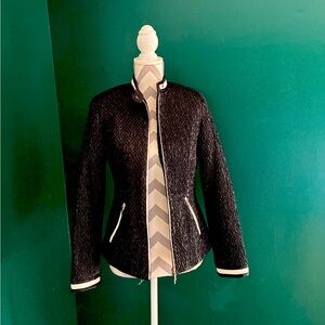 Doncaster Elegant Black Textured Women's Jacket
